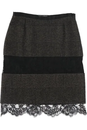 Dolce & Gabbana 2000s lace-trim skirt
