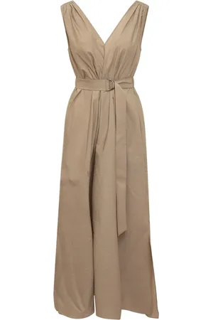 Brunello Cucinelli Belted poplin dress