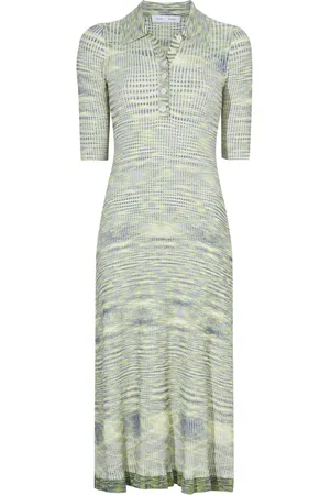 Proenza Schouler Space Dye ribbed-knit polo dress
