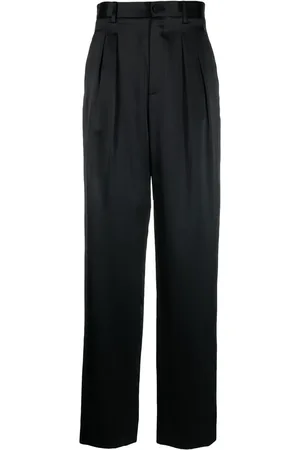 NILI LOTAN Satin silk pleated trousers