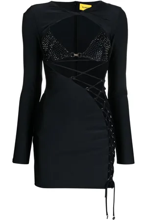 Dundas Lace-up mini dress