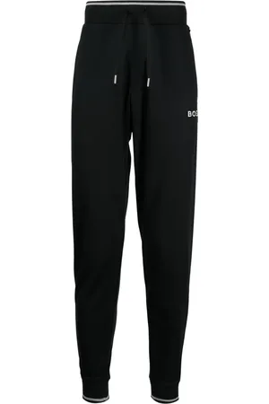 HUGO BOSS Logo-embroidery cotton track pants