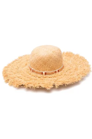 Borsalino Fringed woven raffia hat