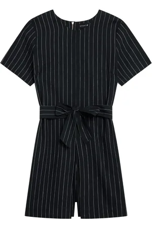 AGNÈS B. Pinstriped belted playsuit