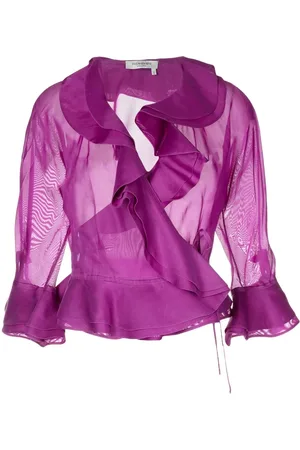 Saint Laurent Three-quarter length sleeves draped blouse