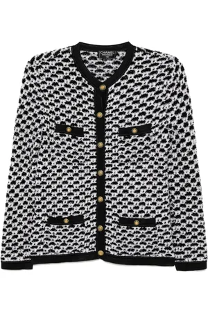 CHANEL 1990-2000s textured-finish cardigan