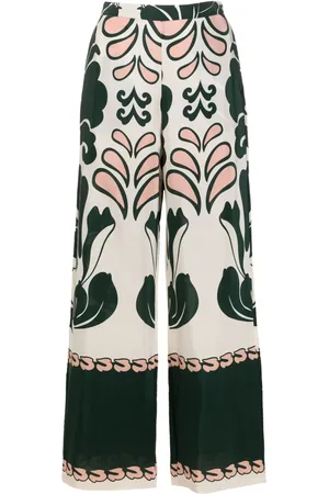 Adriana Degreas Graphic-print silk flared trousers