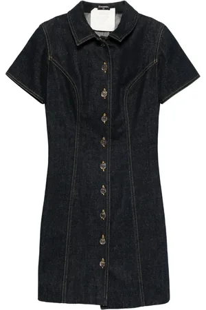 CHANEL 1990s short-sleeves denim dress