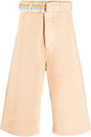 MARCELO BURLON Belted denim Burmuda shorts