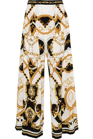 Camilla Graphic-print silk flared trousers