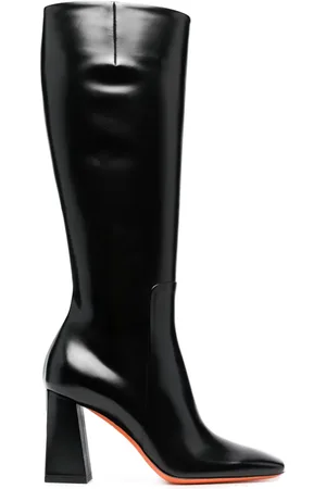santoni 85mm square-toe leather boots