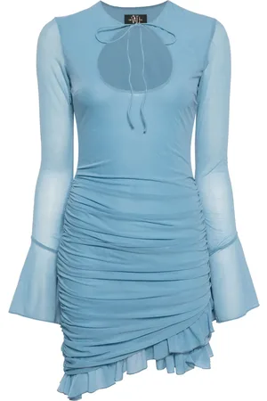 De La Vali Galle keyhole-neck chiffon mini dress