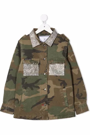 Philipp Plein Camouflage-print rhinestone overshirt