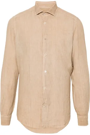 ELEVENTY M??lange poplin linen shirt