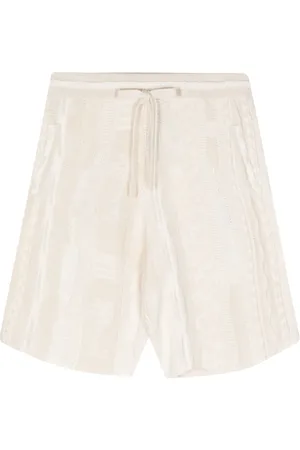 LANEUS Textured-finish cotton shorts