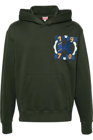 Kenzo Logo-embroidered cotton hoodie
