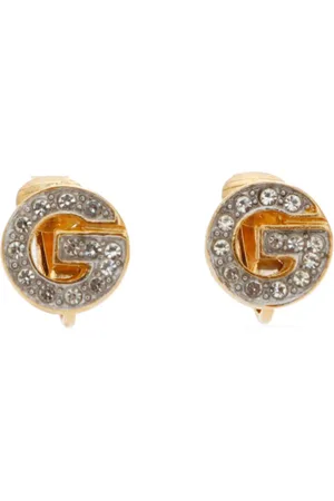 Givenchy G-logo rhinestone clip-on earrings