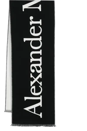 Alexander McQueen Intarsia-logo cotton scarf
