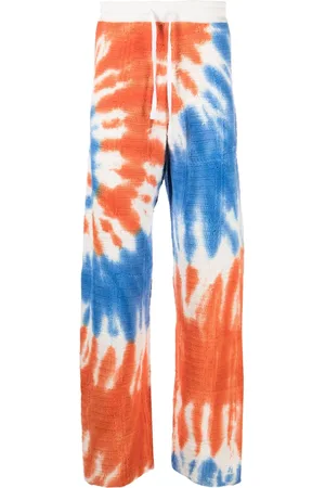 MARCELO BURLON Tie-dye macram?? trousers