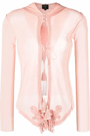 Jean Paul Gaultier 2000s embroidered sheer blouse