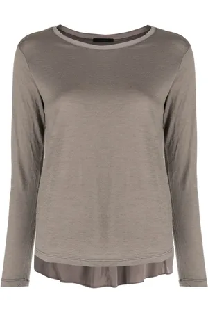 TRANSIT Pleat-detail round-neck top