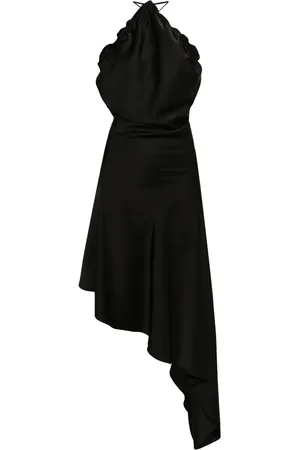 The Attico Asymmetric satin midi dress