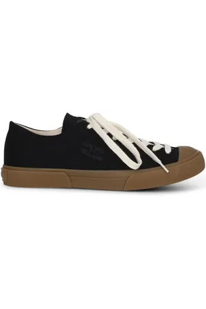 Ganni Logo-embroidered organic cotton sneakers