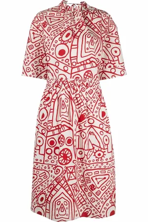 Colville Abstract-print gathered cotton dress