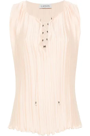 Lanvin Drawstring pliss?? blouse