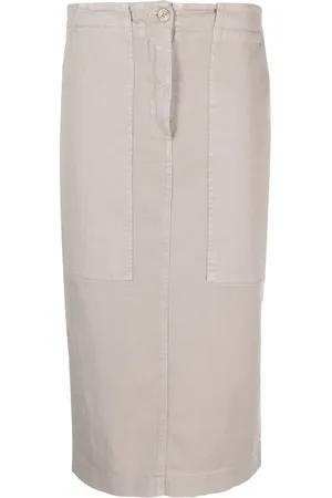 NUDE High-waisted cotton-blend skirt