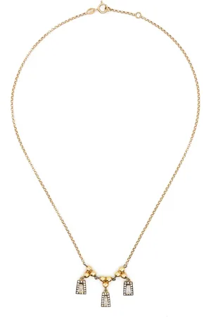 LEANDRA BAGS 18kt yellow Taper-3 diamonds necklace