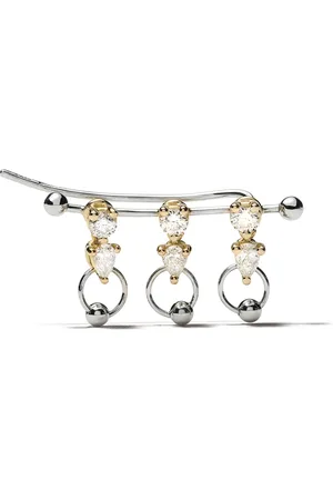 DELFINA DELETTREZ 18kt white and yellow Two in One diamond earring
