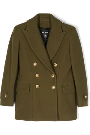 Balmain Double-breasted wool-blend coat