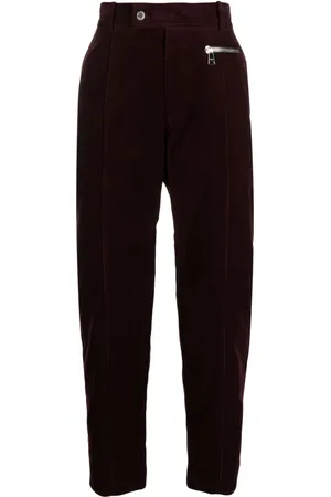Balmain Tapered-leg suede cropped trousers