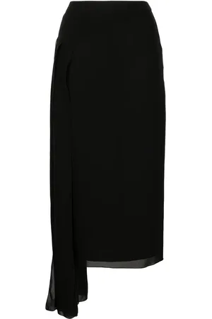 CHANEL Asymmetric silk midi skirt