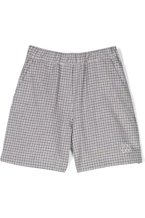 DOUUOD KIDS Logo-print plaid shorts