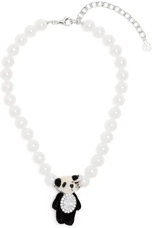 YVMIN Furry panda pearl necklace