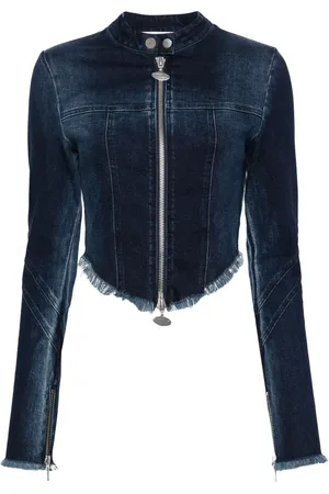 Cannari Concept Frayed-detail denim jacket