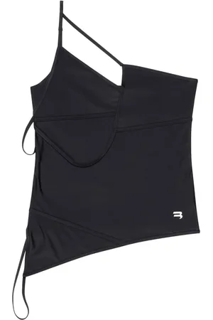 Balenciaga Asymmetric strap-detail tank top