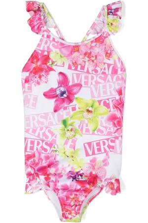 VERSACE All-over logo-print swimsuit