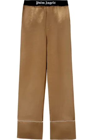 Palm Angels Logo-tape satin pajama bottoms
