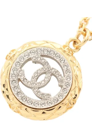 CHANEL 1986-1988 logo-pendant necklace