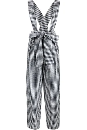 Kenzo Gingham waffle cotton trousers