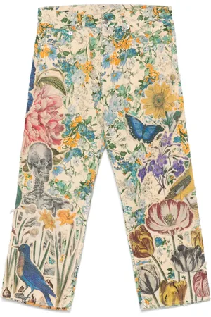 R13 Floral-motif trousers
