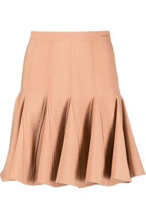 Nº21 Pleated-edge stretch-design skirt