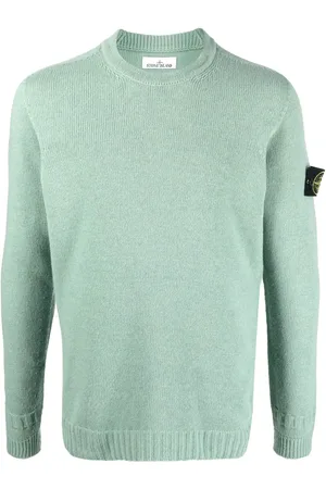 Stone Island Logo patch crew neck knitted sweater