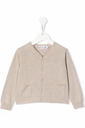 BONPOINT Ribbed-knit long-sleeved cardigan