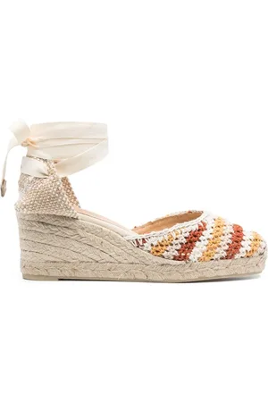 CASTA Carina 95mm crochet wedge sandals