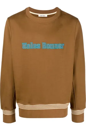 WALES BONNER Embroidered-logo crew neck sweatshirt