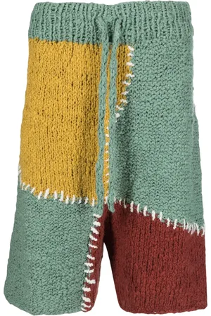 THE ELDER STATESMAN Knitted organic-cotton shorts